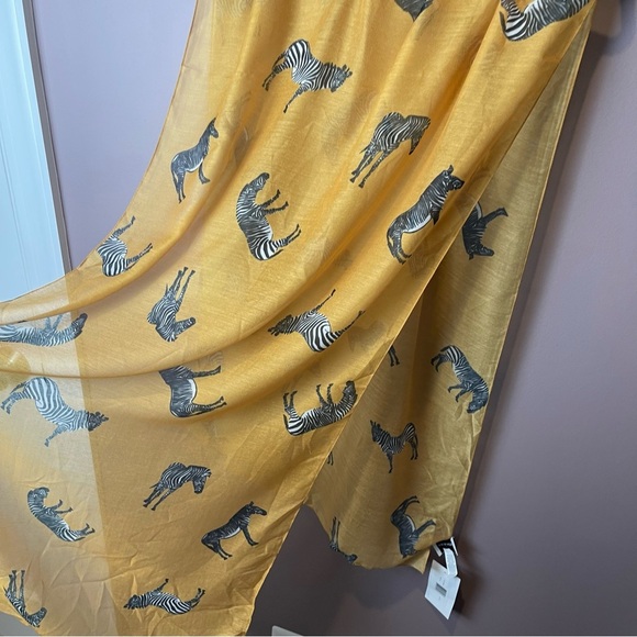 Runway Stitch Fix Mustard Yellow Zebra Scarf Print - Picture 7 of 10